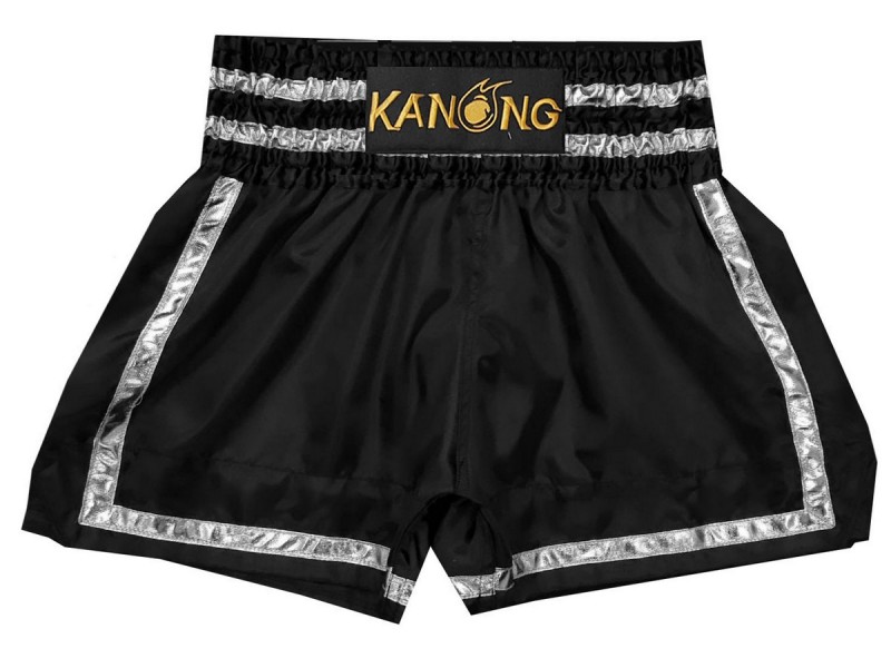 Kanong Short Boxe Thai : KNS-140-Noir-Argent
